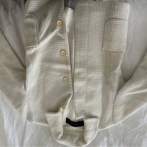 Zara Cream Textured Knit Jacket